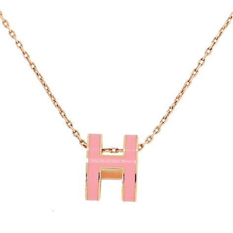 hermes h necklace pink|hermes necklace price.